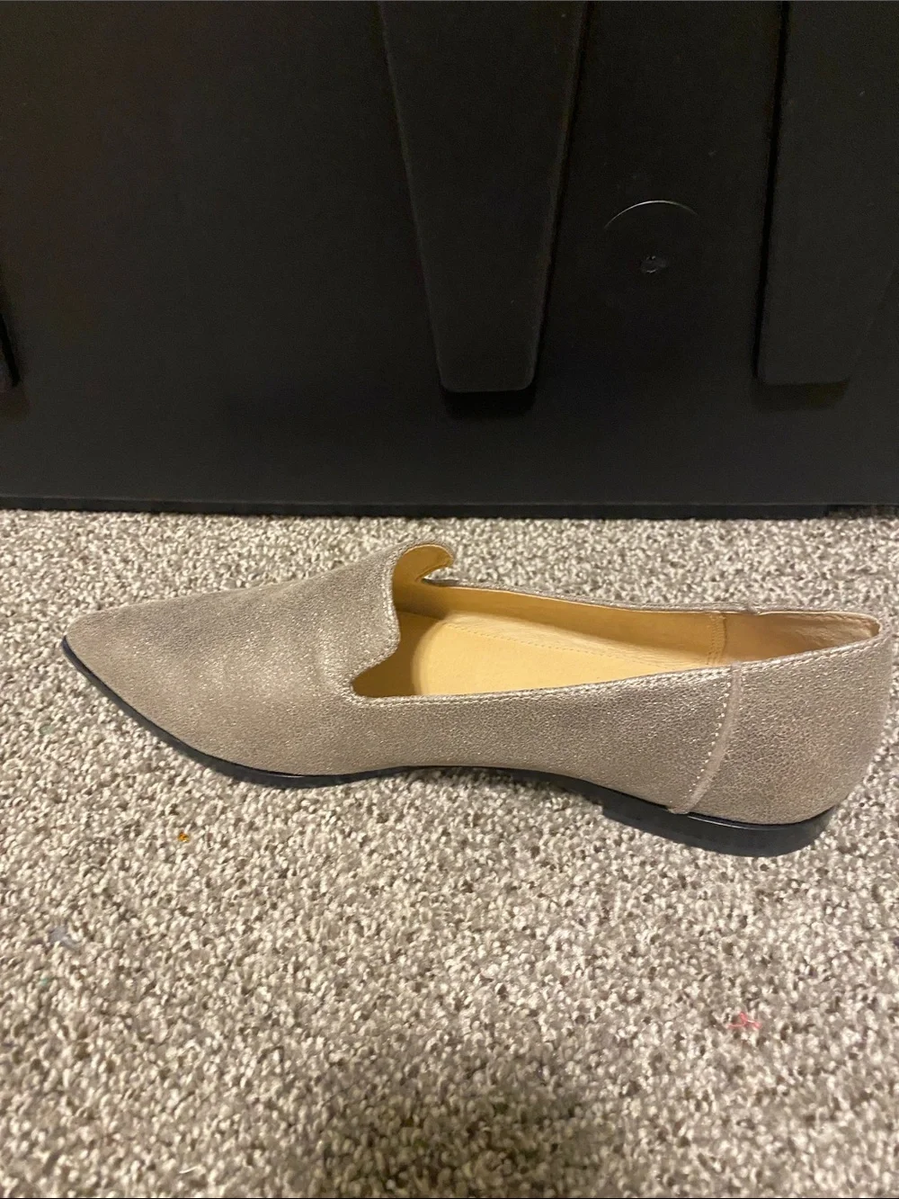 Frye Metallic Silver Pointed Slip-On Flats
